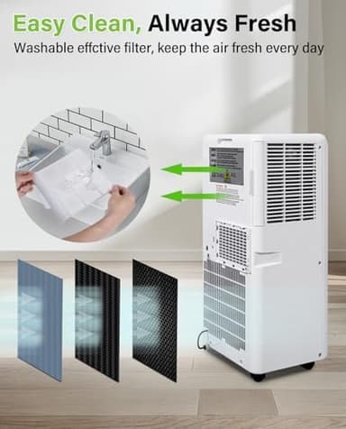 Hykolity 10,000 BTU WiFi Enabled Portable Air Conditioner with 2-Speed Fan & Dehumidifier, 4-in-1 Window Kit Smart AC Unit with 24H Timer for Living Room, Bedroom, Home, Up to 450 Sq.Ft - Image 7