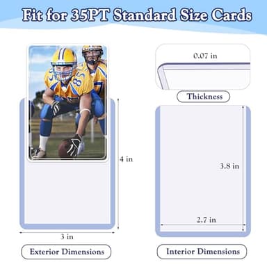 1000 PCS TopLoaders Card Sleeves for Trading Card, 3" x 4" Hard Plastic Baseball Card Protectors Card Holder Fit for MTG, TCG, Stardard Cards Sports Cards - Image 2