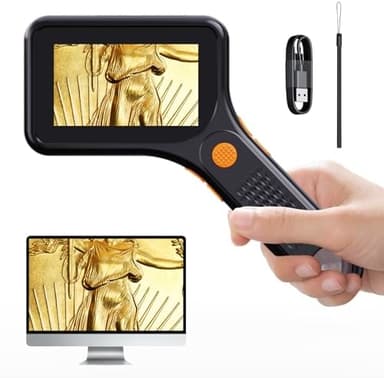 Microscope for Adult - 3.0 Inch IPS Screen 500X Pocket Microscope, 3-Level Adjustable LED Lights Portable Handheld Microscope,USB Connection to PC View - Image 3