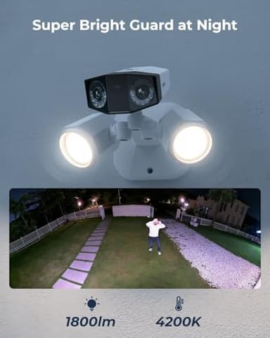 REOLINK 4K Dual-Lens Floodlight Security Camera, Outdoor PoE IP Camera with 180° Ultra-Wide Angle, 1800 Lumen Floodlight, Human/Vehicle/Pet Detection, Two Way Talk, Waterproof, Duo Floodlight PoE - Image 3
