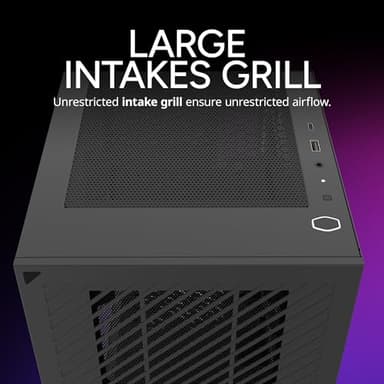 Cooler Master Elite 301 Lite Micro-ATX High Airflow Minimalist PC Case, 365mm GPU Max, Compatible RTX 5080|RX 7090 XT, 280mm AIO Max, Type C, Tempered Glass, 120mm PWM Fan, Intakes Grill - Image 7