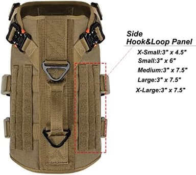 ICEFANG GN3 Tactical Dog Harness with 6X Buckle,Dog Molle Vest with Handle,3/4 Body Coverage,Hook and Loop Panel for ID Patch,No Pulling Front Clip (XL (32"-40" Girth), Coyote Brown - Image 5