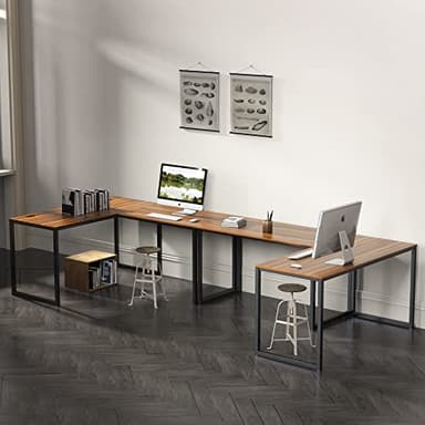 SHW Mission 48-Inch Home Office Computer Desk, Walnut - Image 6