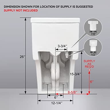 HOROW T0338WG One Piece Toilet with Gold Button, Elongated Toilet with Comfort Seat Height, ADA Chair Height 17.3", Dual Flush 0.8/1.28 GPF & MAP 1000g, Standard White Toilet Bowl, Gold Tank Button - Image 9
