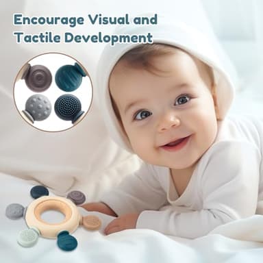 Baby Teething Toys for 0-6 6-12 Months, BPA Free Teether Sensory Toys for Babies 0 3 6 9 12 18 Months, Newborn Infant Toys Gifts for 1 One Year Old Baby Boys Girls - Image 4