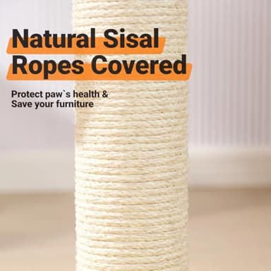 Happi N Pets 22" Cat Scratching Posts for Indoor Cats, Carpet Cat Scratch Post, Sisal Cat Scratcher, Cat Post with Rotatable Hanging Balls & Stable Base, Cat Scratchers for Kittens-Smoky Gray - Image 4