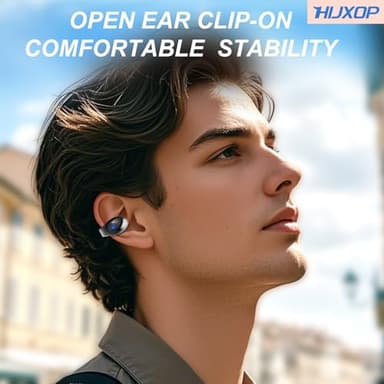 Open Ear Earbuds Lightweight Comfort Clip Wireless Earbuds Sweat Resistant Bluetooth Headphones Lightweight Sport Headphones for Workouts and Running with Dual Digital Display 44H Playtime IPX7 - Image 5
