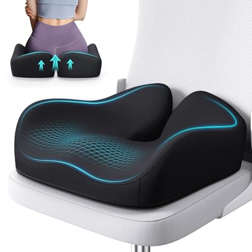 Benazcap Seat Cushion, Memory Foam Cushions for Office Chair - Ergonomic Chair Cushions for Tailbone Pain Relief, Sciatica & Back Support, Office Chair Cushion & Car Seat Cushion - Image 1