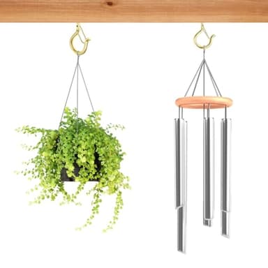 FSAH 48 PCS Q-Hanger Hooks, Screw Hooks for Outdoor String Lights, Safety Buckle Design Cup Eye Hook for Hanging Christmas Lights, Plants, Mounted on Wall Ceiling, Include 1 Wing Nut Driver, Gold - Image 6