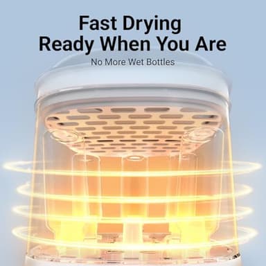 Bear Bottle Sterilizer and Dryer, 2 Layers Large Electric Steam Baby Bottle Sterilizer, Fast Bottle Sanitizer and Dryer for All Bottles & Accessories, Time-Saving Design - Image 6