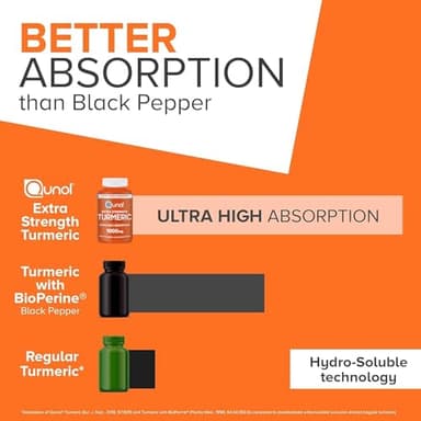Qunol Turmeric Curcumin Supplement, 1000mg with Ultra High Absorption, for Joint Support, Extra Strength Capsules, 150 Count - Image 3