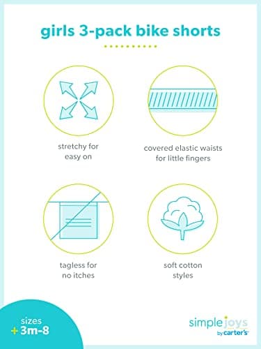 Simple Joys by Carter's Toddler Girls 3-pack Bike Shorts, pink, navy, 3T - Image 7