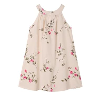 Little Big Girl Linen Casual Dress Cosy Summer Floral Tank Vest Shift Shirt Dress 2T - Image 2