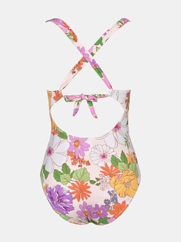 CUPSHE Women's One Piece Swimsuit Tummy Control Deep V Neck Double Straps Crisscross Back Tie Bathing Suit, S - Image 6