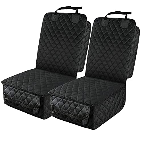 PETICON Waterproof Front Seat Car Cover 2 Pack, Full Protection Dog Car Seat Cover with Side Flaps, Nonslip Scratchproof Captain Chair Seat Cover Fits for Cars, Trucks, SUVs, Jeep, Black - Image 1