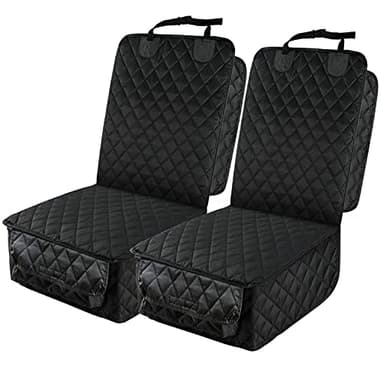 PETICON Waterproof Front Seat Car Cover 2 Pack, Full Protection Dog Car Seat Cover with Side Flaps, Nonslip Scratchproof Captain Chair Seat Cover Fits for Cars, Trucks, SUVs, Jeep, Black - Image 1