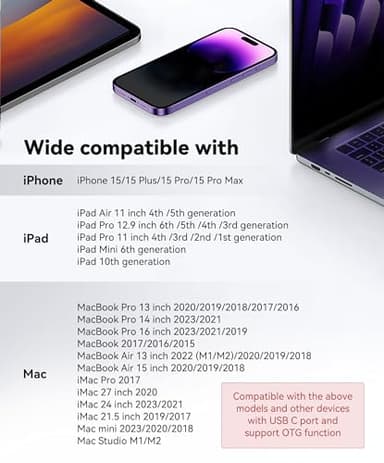 USB C SD Card Reader for iPhone 15 16/iPad/MacBook/Mac, xdgeLoad USB-C Type C SD Reader Supports SD and MicroSD Memory Card Adapter, Trail Camera Viewer Plug and Play - 2 Slots - Image 4