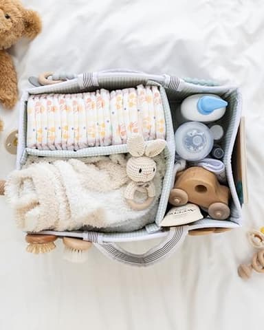 Lily Miles Baby Diaper Caddy - Large Organizer Tote Bag for Newborn essentials Boy or Girl - Baby Shower Basket - Nursery Must Haves - Registry Favorites - Newborn Caddie Car Travel - Image 8