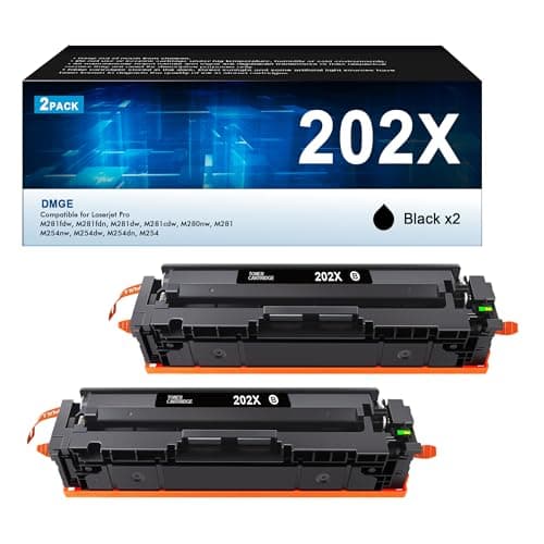 202X Toner Cartridges - High Yield 2 Black Pack Compatible Replacement for HP 202X 202A Work with Color Laserjet Pro MFP M281fdw Toner, M281cdw Toner Cartridges, Color Laserje Pro M254 | CF500X - Image 1
