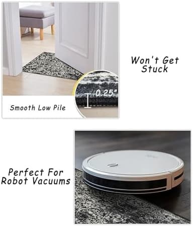 vivorug 8x10 Area Rugs, Stain Resistant Washable Rug for Living Room, Vintage-Inspired Black and White Rug - Image 8