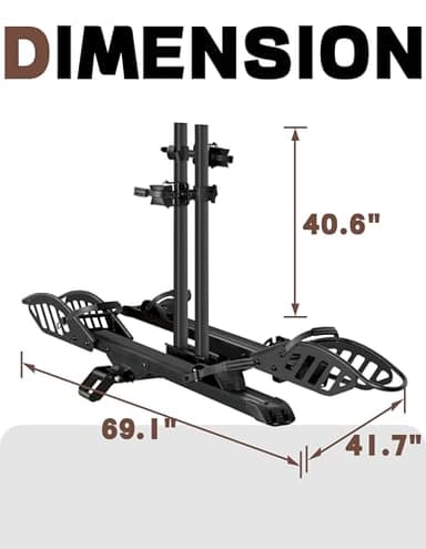 Young Hitch Bike Rack for Cars, SUVs, 200lb Heavy Duty Bike Rack Hitch, Platform Bike Carrier, Fits 5-Inch Fat Tires, Minivan & RV Compatible - Image 9