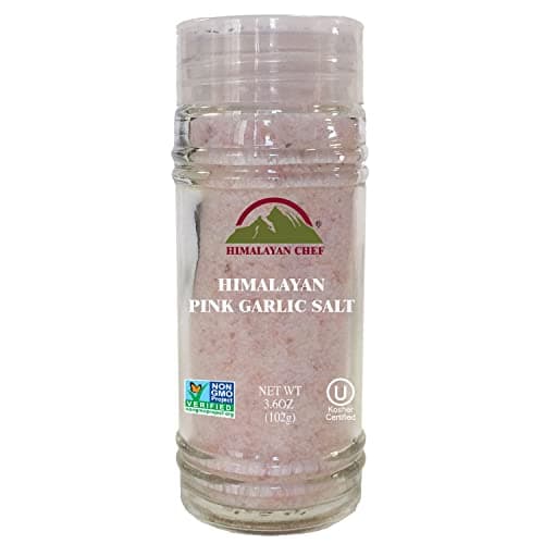 Himalayan Chef Himalayan Pink Garlic Salt -3.6 Oz (Pack of 1), Small Grinder of Garlic Salt Seasoning, Natural & Certified - Image 1