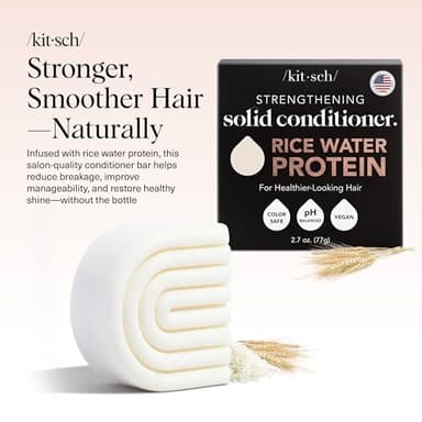 Kitsch Rice Water Hair Conditioner Bar – Soap Bar for Hair Care & Hair Growth – Conditioner for Women and Men – Moisturizing & Strengthening – Paraben, Silicone & Sulfate-Free - Made in USA – 2.7 oz - Image 2