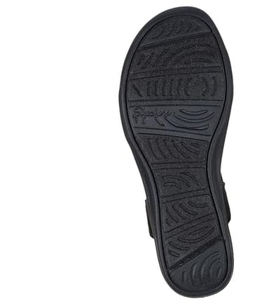 Skechers Women's ARYA - ON THE RISE medium wedge sandal, Black/Black 7 M - Image 2