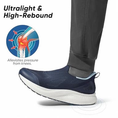 ALLSWIFIT Men's Hands-Free Slip On Walking Shoes Laceless Comfortable Tennis Sneakers,Size 12,Navy,SARR016M - Image 2