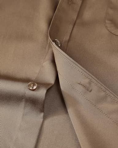 Alimens & Gentle Mens Short Sleeve Dress Shirts Wrinkle Free Solid Casual Button Down Shirts with Pocket, Dark Khaki, 3X-Large - Image 4