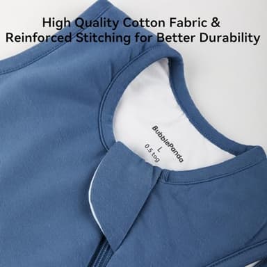 Okayinn BubblePanda Baby Sleep Sack 0-6 Months 100% Cotton 0.5 Tog Toddler Sleeping Sack 3-6 Months for Infant Newborn Babies Unisex 2-Way Zipper Baby Wearable Blanket 0-3 Months Lightweight Thin - Image 5