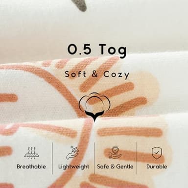 Yoofoss Baby Sleep Sack 6-12 Months 0.5 Tog Wearable Blanket for Baby, 3 Pack 100% Organic Cotton Infant Toddler Sleeping Sack 2-Way Zipper Lightweight Sleep Sack - Image 6