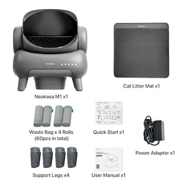 Neakasa M1 Bundle Open-Top Self-Cleaning Cat Litter Box with APP Control, Includes 4 Rolls (60pcs) Refill Waste Bags, 2 Extra Rolls Added - Image 2