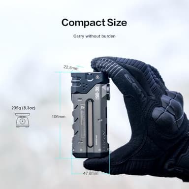 LOOP GEAR SK05 Pro Flat LED Flashlight with 8000mAh Power Bank, Sidelight Flashlight Combines Floodlight and Spotlight, 4360 High Lumens, Rechargeable, Magnetic Tail, IP68 Perfect for Camping, Outdoor - Image 7