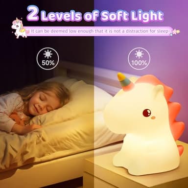 One Fire Unicorn Night Lights for Girls Bedroom,16 Colors Cute Night Light for Kids, LED Rechargeable Unicorn Lamp, Unicorns Gifts for Girls Night Light, Silicone Night Light Kids Cute Kawaii Stuff - Image 5
