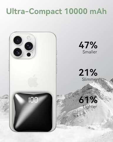 T-CORE Mini Portable Charger,Small 10000mAh Power Bank for Travel,USB c in/Out Fast Charging 3-in/Out Compact Battery Pack Compatible with ipone Samsung Galaxy and More - Image 7