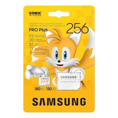Samsung PRO Plus Sonic The Hedgehog + Adapter, 256GB microSDXC, Up-to 180MB/s, Full HD & 4K UHD, UHS-I, C10, U3, V30, A2, for Nintendo-Switch, Steam Deck, GoPRO, DJI Drone, Tablets (MB-MD256SA/LC1) - Image 2