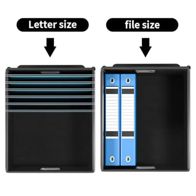 Huolewa Upgraded Portable File Organizer Box, Large Linen Hanging Office Document Storage Box with Lid - Black, Collapsible Filing & Storage Boxes for Office/Decor/Home - 14.9 x 12.59 x 10.8 inch - Image 3