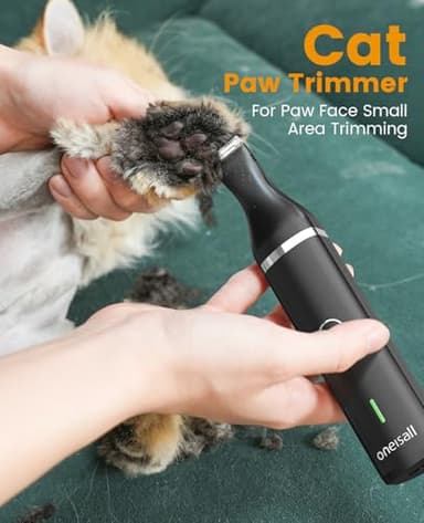 oneisall Cat Clippers and Paw Trimmer 3 in 1 Cat Grooming Kit,Cat Clippers for Matted Hair,Cordless Kitty Shaver for Matted Long Hair,2 Speed Pet Clippers - Image 5