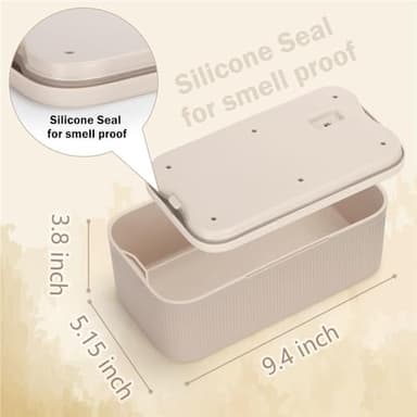 Lockable Storage Box,Medicine Lock Box Travel Case,Refrigerator Bin Container for Food,Medicines,Snacks,Locking Mobile Cell Phone Device Jail,Small Lockbox for Office,Home,School,Father Gift (Cream) - Image 3