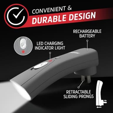 Energizer Flashlight LED Rechargeable Plug-in Light (3-Pack), Emergency Flashlight Auto-on Function, Power Outage Lights - Image 4