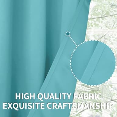 BGment Blackout Curtains - Grommet Thermal Insulated Room Darkening Bedroom and Living Room Curtains, Set of 2 Panels (52 x 120 Inch, Aqua) - Image 7