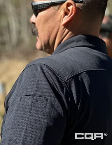 CQR Men's Polo Shirts, Tactical Short Sleeve Golf Performance Shirts, Lightweight Dry Fit UPF 50+ Pique, Frost Essential Police Navy, Large - Image 4