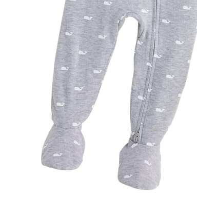 vineyard vines Baby Footie, Whale Light Grey Heather, 3-6 - Image 4