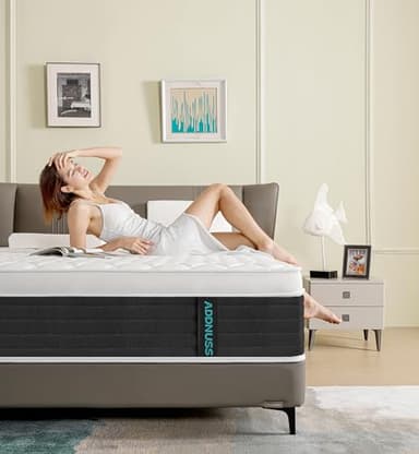 ADDNUSS Queen Mattresses,12 Inch Memory Foam Hybrid Mattress in a Box with Individual Pocket Spring,Pressure Relief & Motion Isolation Queen Size Black Mattress,CertiPUR-US. - Image 7