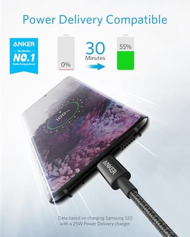 Anker USB C to USB C Cable, Type-C 60W Fast Charging Cable (3.3 FT, 2Pack) for iPhone 17 Series, iPad mini 6 and More (Black) - Image 2