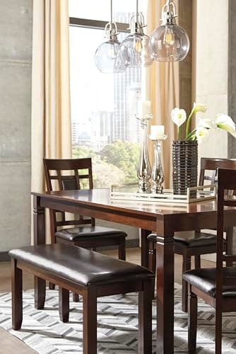 Signature Design by Ashley Bennox Dining Room Table and Chairs with Bench (Set of 6), Brown - Image 10