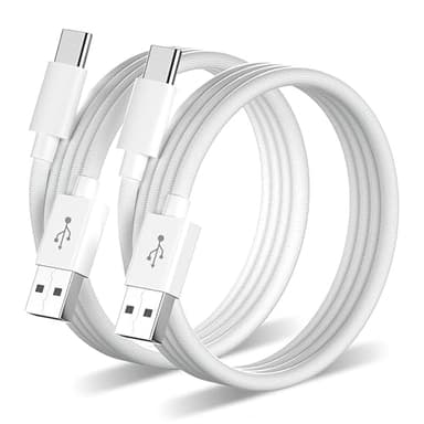 [6.6ft 2-Pack] iPhone17 CarPlay USB-C Cable, MFi Certified Woven Car Charger USB A to Type C Charge Cord Fast Charging for Apple iPhone Air/iPhone 17 Pro Max/16 Pro/16e/15 Plus, iPad 10 (White) - Image 1