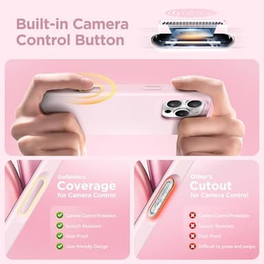 GolbinBox Magnetic for iPhone 16 Pro Max Case, Compatible with MagSafe, Screen Protector + Camera Lens Protector, Liquid Silicone Shockproof Protective Phone Case for iPhone 16 Pro Max, Chalk Pink - Image 7