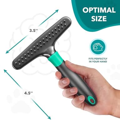 DOGI Deshedding Brush Comb - Undercoat Rake for Dogs, Cats, Short, Long Hair Coats - Double Row Stainless Steel Pins - Reduce Shedding by 90% (Green) - Image 5